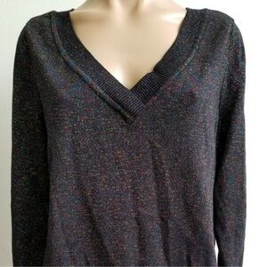 Lane Bryant Rainbow Sparkle V-Neck Sweater